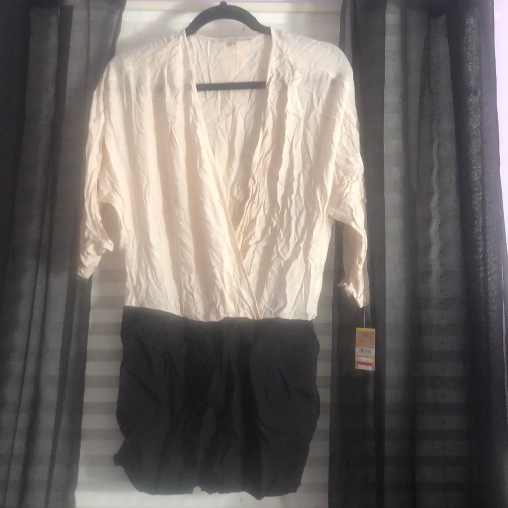 Nude and Black Romper